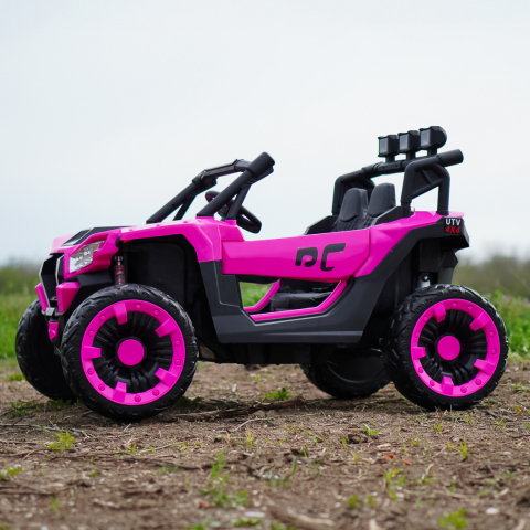 UTV electric 4x4, pentru 2 copii, Kinderauto RZR2000 180W 12V PREMIUM, roz [5]