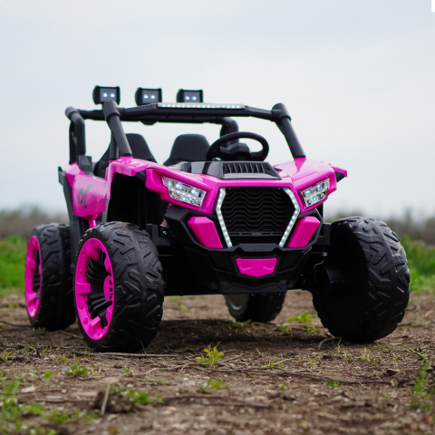 UTV electric 4x4, pentru 2 copii, Kinderauto RZR2000 180W 12V PREMIUM, roz [1]