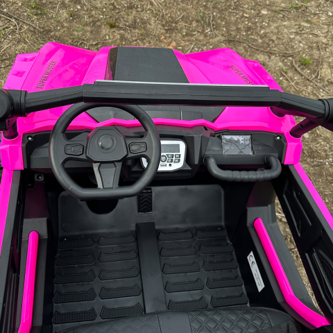 UTV electric 4x4, pentru 2 copii, Kinderauto RZR2000 180W 12V PREMIUM, roz [13]