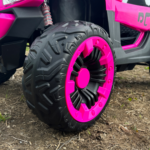UTV electric 4x4, pentru 2 copii, Kinderauto RZR2000 180W 12V PREMIUM, roz [12]