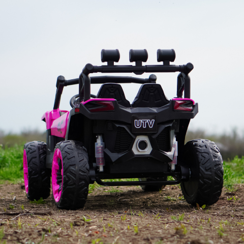 UTV electric 4x4, pentru 2 copii, Kinderauto RZR2000 180W 12V PREMIUM, roz [6]