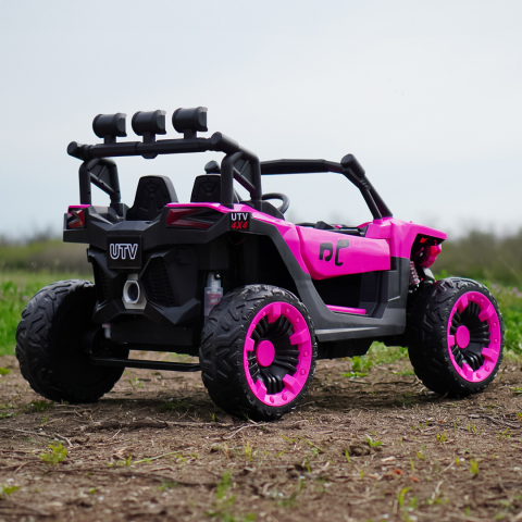 UTV electric 4x4, pentru 2 copii, Kinderauto RZR2000 180W 12V PREMIUM, roz [8]
