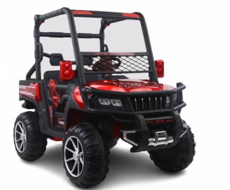 Masinute electrice - UTV electric 4x4, pentru 2 copii, Kinderauto Super-Carrier 140W 12V Premium, culoare rosie