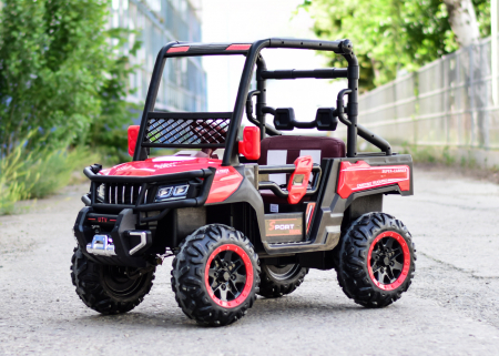 UTV electric 4x4, pentru 2 copii, Kinderauto Super-Carrier 140W 12V Premium, culoare rosie [7]