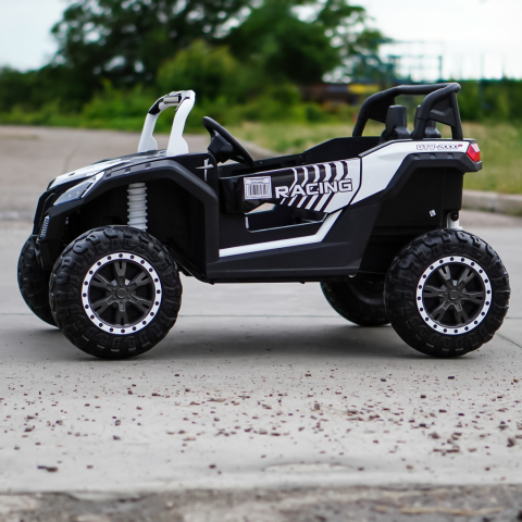 UTV electric pentru 2 copii intre 3-11 ani, Racing 300W 4x4 24V 7ah cu ROTI MOI #Alb [5]
