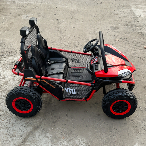 UTV electric pentru 2 copii Kinderauto Dune-Buggy 200W 12V, cu roti MOI, culoare Rosu [10]