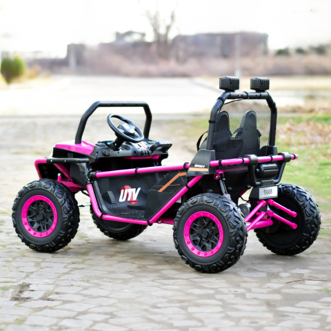 UTV electric pentru 2 copii Kinderauto Dune-Buggy 300W 24V, cu roti MOI, culoare Rose [6]