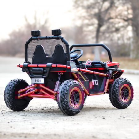 UTV electric pentru 2 copii Kinderauto Dune-Buggy 300W 24V, cu roti MOI, culoare Rosie [7]