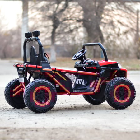 UTV electric pentru 2 copii Kinderauto Dune-Buggy 300W 24V, cu roti MOI, culoare Rosie [6]