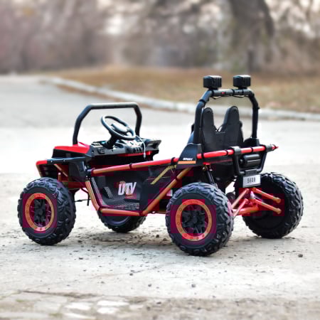UTV electric pentru 2 copii Kinderauto Dune-Buggy 300W 24V, cu roti MOI, culoare Rosie [9]