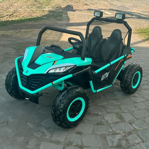 UTV electric pentru 2 copii Kinderauto Dune-Buggy 300W 24V, cu roti MOI, culoare Verde [6]
