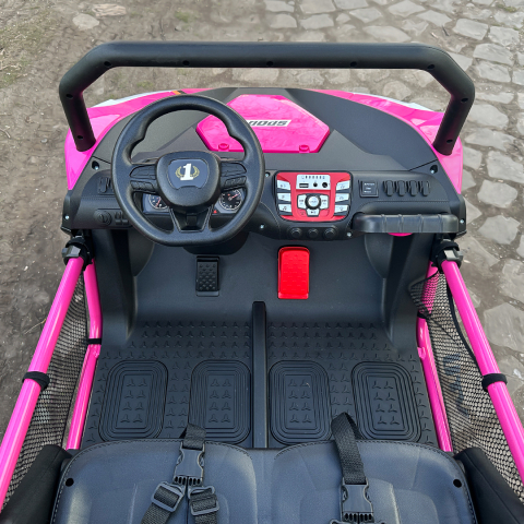UTV electric pentru 2 copii, Kinderauto Dune-Buggy, 4x4, 200W, 12V, cu roti MOI, rose [13]