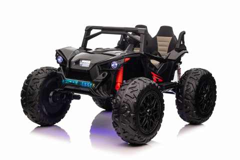 Masinute electrice - UTV electric cu 2 locuri Kinderauto Monster, tractiune 4x4, 300W, 24V, roti moi EVA, negru