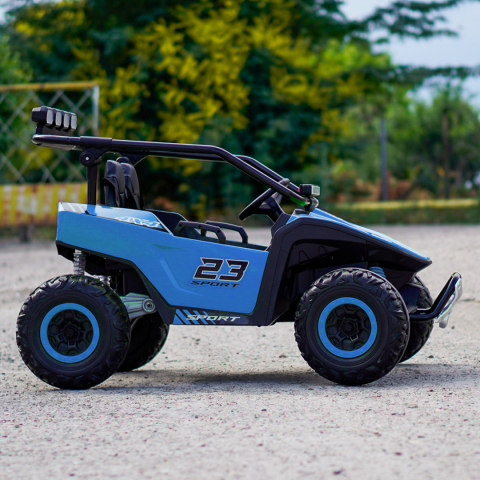 UTV electric pentru 2 copii Kinderauto Vector V2 Dune-Buggy, 220W, 12V, roti moi, scaun tapitat, echipat premium [4]