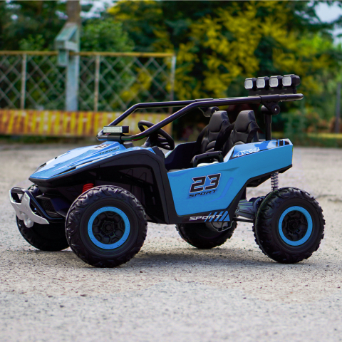 UTV electric pentru 2 copii Kinderauto Vector V2 Dune-Buggy, 220W, 12V, roti moi, scaun tapitat, echipat premium [8]