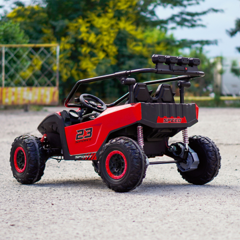 UTV electric pentru 2 copii Kinderauto Vector V2 Dune-Buggy, 220W, 12V, roti moi, scaun tapitat, echipat premium [8]