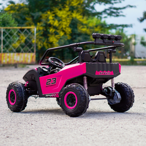 UTV electric pentru 2 copii Kinderauto Vector V2 Dune-Buggy, 220W, 12V, roti moi, scaun tapitat, echipat premium [8]
