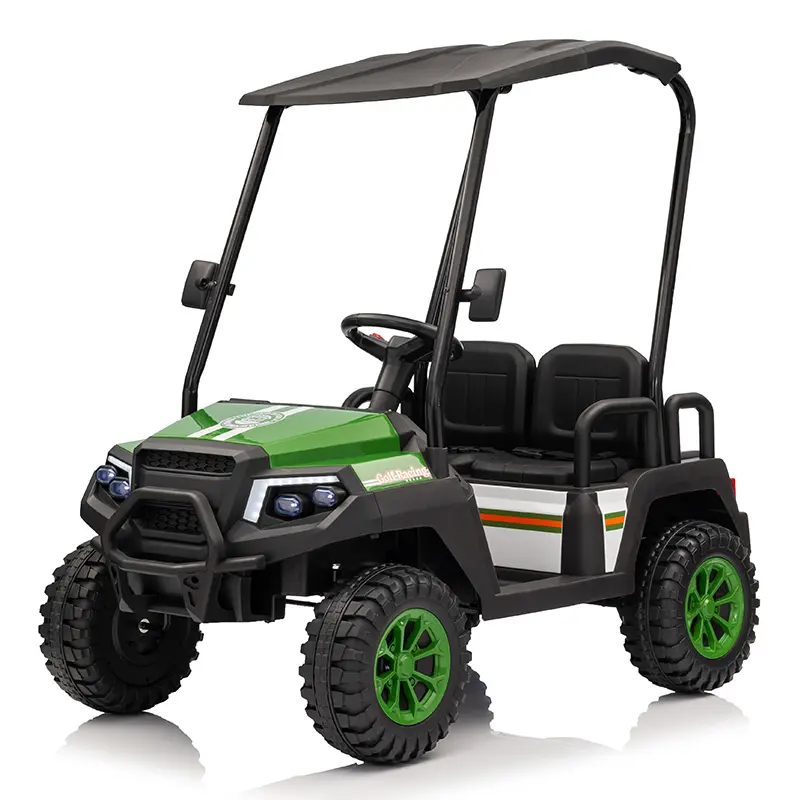 ATV & UTV Electrice - UTV electric pentru 4 copii, Kinderauto Golf-Kart 4x4 220W 12V cu roti moi, verde