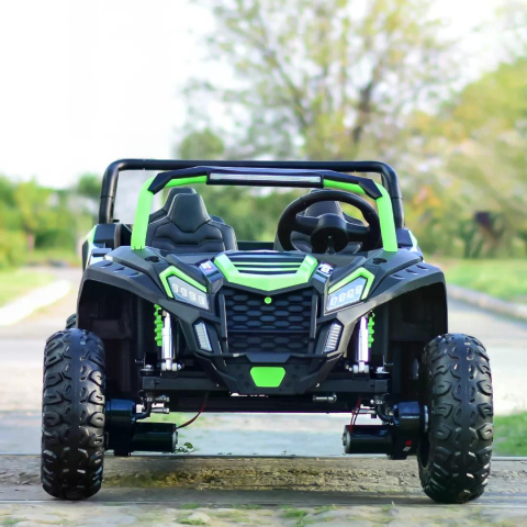 UTV electric pentru copii, 4 locuri, Kinderauto Racing 600W, 24V 20Ah, premium, roti moi EVA, scaun tapitat, verde [2]