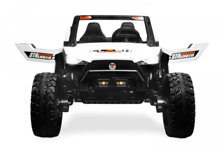 UTV electric pentru 4 copii BJX1929 4x4 300W 24V, echipata cu ROTI MOI #Alb [4]