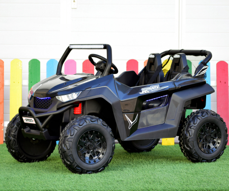 UTV electric pentru copii cu 2 locuri, Kinderauto BJS612, 90W 12V, bluetooth, amortizoare fata/spate, culoare Negru [4]
