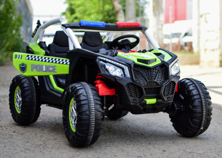 UTV electric de politie pentru copii XB2118, 4x4, 220W, 12V, verde [3]
