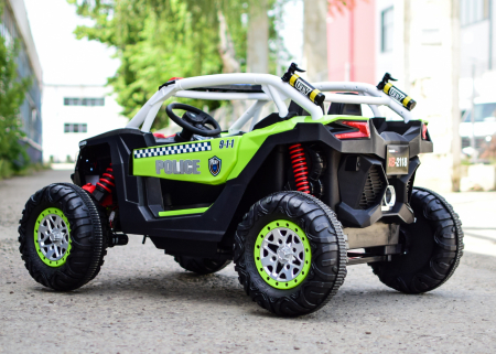 UTV electric de politie pentru copii XB2118, 4x4, 220W, 12V, verde [8]
