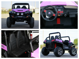 UTV electric Golf Kart pentru copii, roz, premium [6]