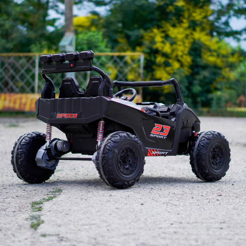 UTV electric pentru copii, Kinderauto Arrow Dune-Buggy, 220W, 12V, roti EVA,  2 locuri, premium, negru [6]