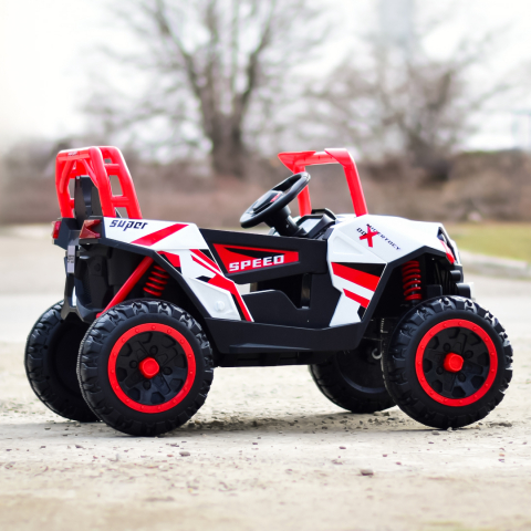 UTV electric pentru copii, Kinderauto RSR rosu cu alb [8]