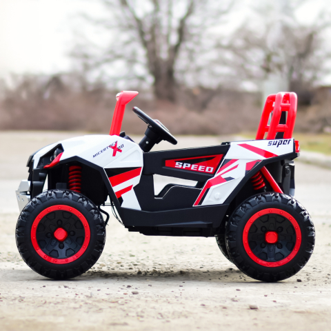 UTV electric pentru copii, Kinderauto RSR rosu cu alb [5]