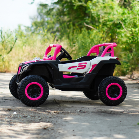 UTV electric pentru copii, Kinderauto Warrior, 4x4, 120W, 12V 7Ah, echipare Premium, culoare roz [3]