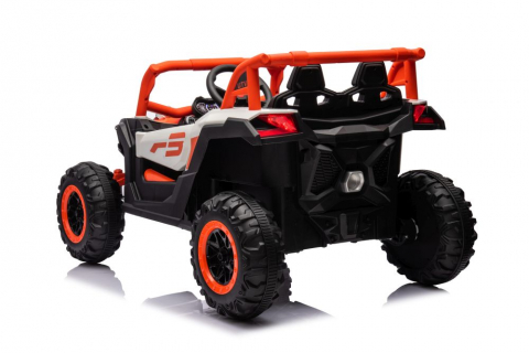 Kinderauto Warrior, UTV electric pentru copii, 4x4, 120W, 12V 7Ah, roti moi Premium, culoare portocalie [20]