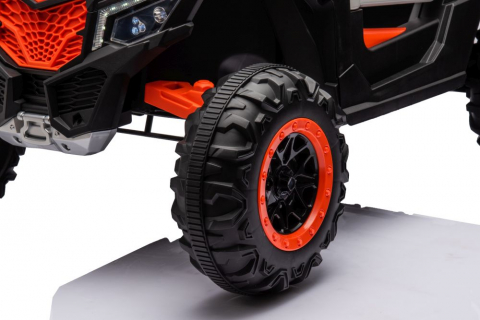 Kinderauto Warrior, UTV electric pentru copii, 4x4, 120W, 12V 7Ah, roti moi Premium, culoare portocalie [25]