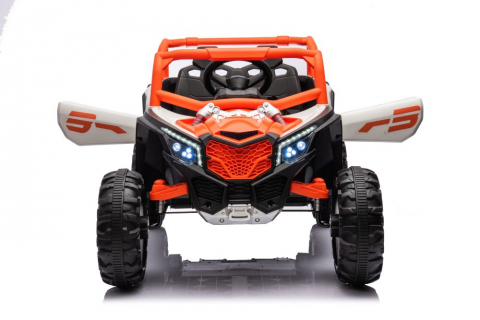 Kinderauto Warrior, UTV electric pentru copii, 4x4, 120W, 12V 7Ah, roti moi Premium, culoare portocalie [24]