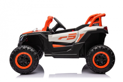 Kinderauto Warrior, UTV electric pentru copii, 4x4, 120W, 12V 7Ah, roti moi Premium, culoare portocalie [18]