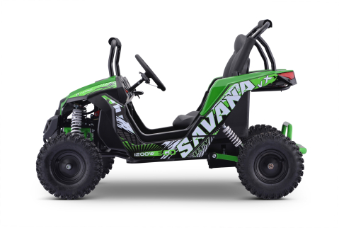 UTV electric pentru copii NITRO GoKid Savana 1200W 48V cu diferential, culoare Verde [2]