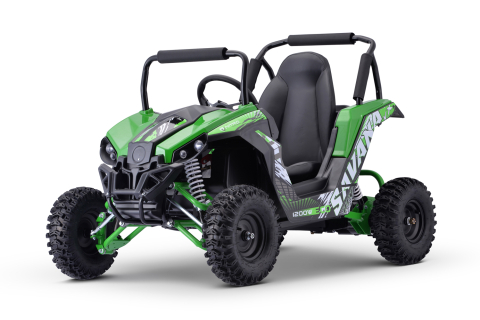 Produse in stoc - UTV electric pentru copii NITRO GoKid Savana 1200W 48V cu diferential, culoare Verde