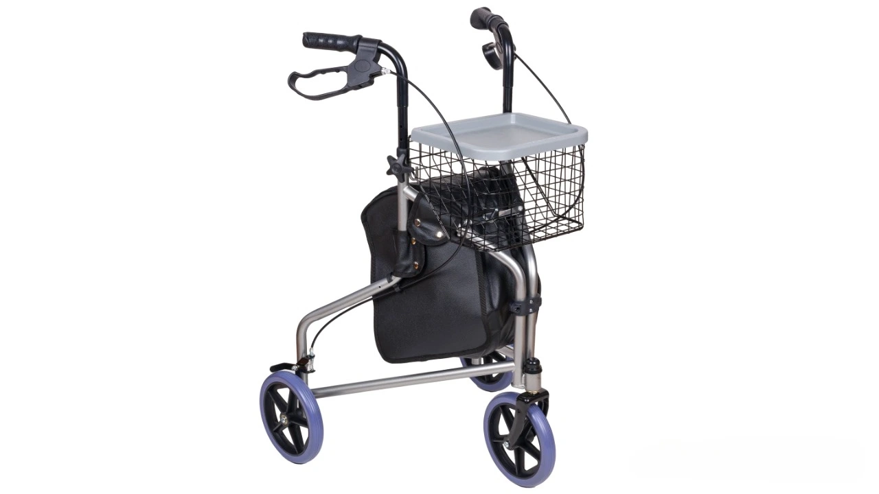 Rolator ortopedic pliabil cu 3 roti si cos de cumparaturi [1]