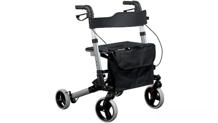 Rolator ortopedic pliabil cu 4 roti si geanta - Argintiu [2]