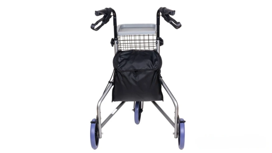 Rolator ortopedic pliabil cu 3 roti si cos de cumparaturi [1]