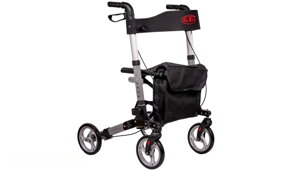 Dispozitive de mers - Rolator ortopedic pliabil cu 4 roti si geanta - Argintiu