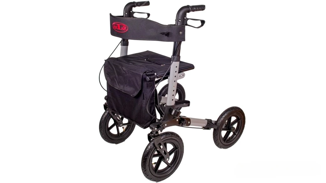 Rolator ortopedic pliabil cu 4 roti si geanta - Argintiu [4]