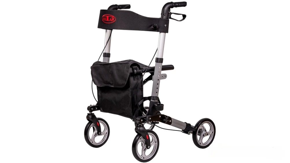 Rolator ortopedic pliabil cu 4 roti si geanta - Argintiu [2]