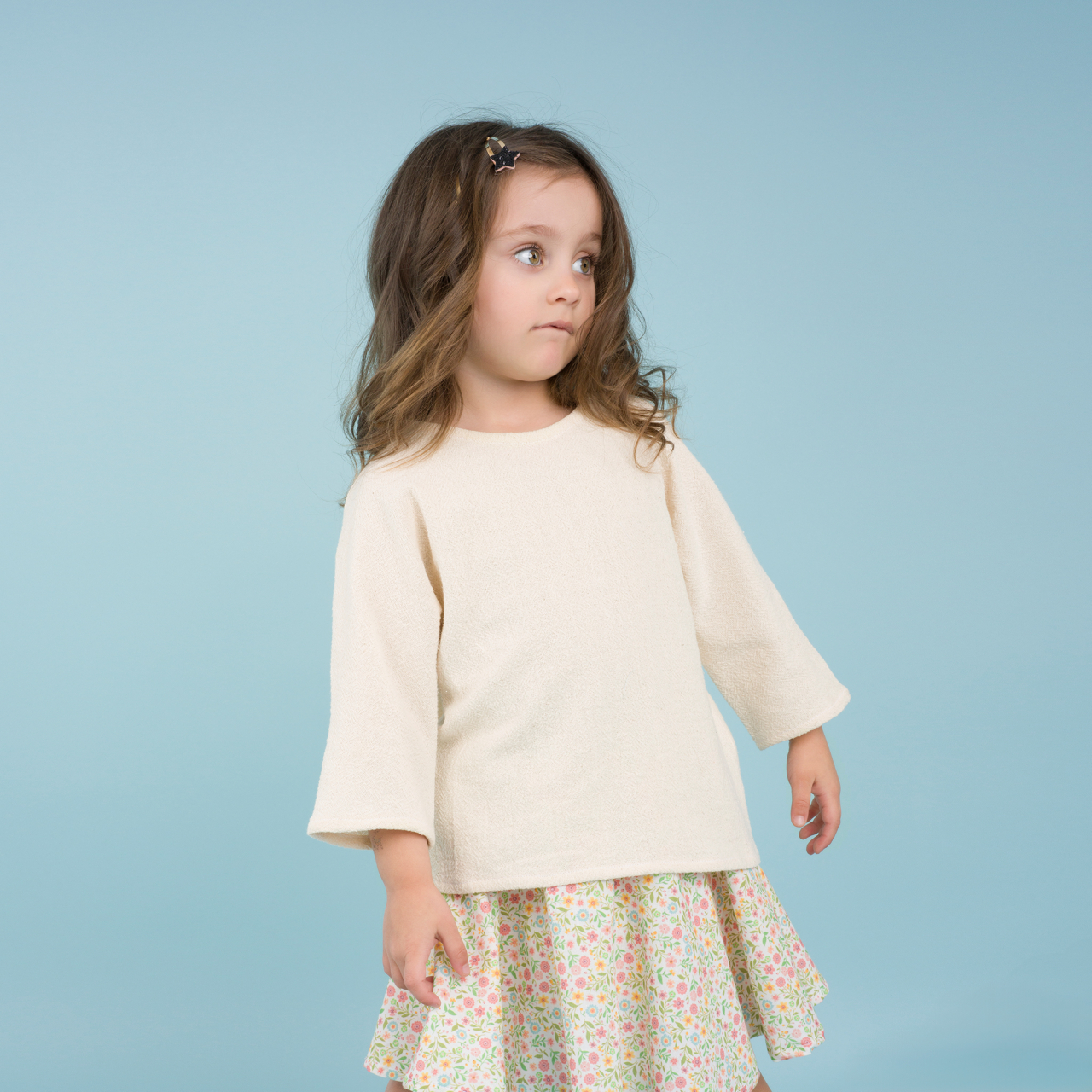 Bluza din muselina, culoare natur, model oversize [3]