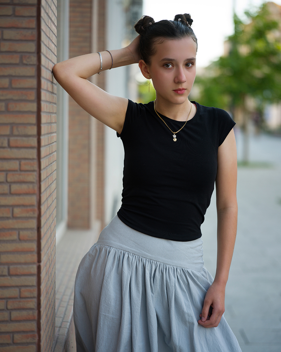 Fustă lungă, eleganta, gri [2]