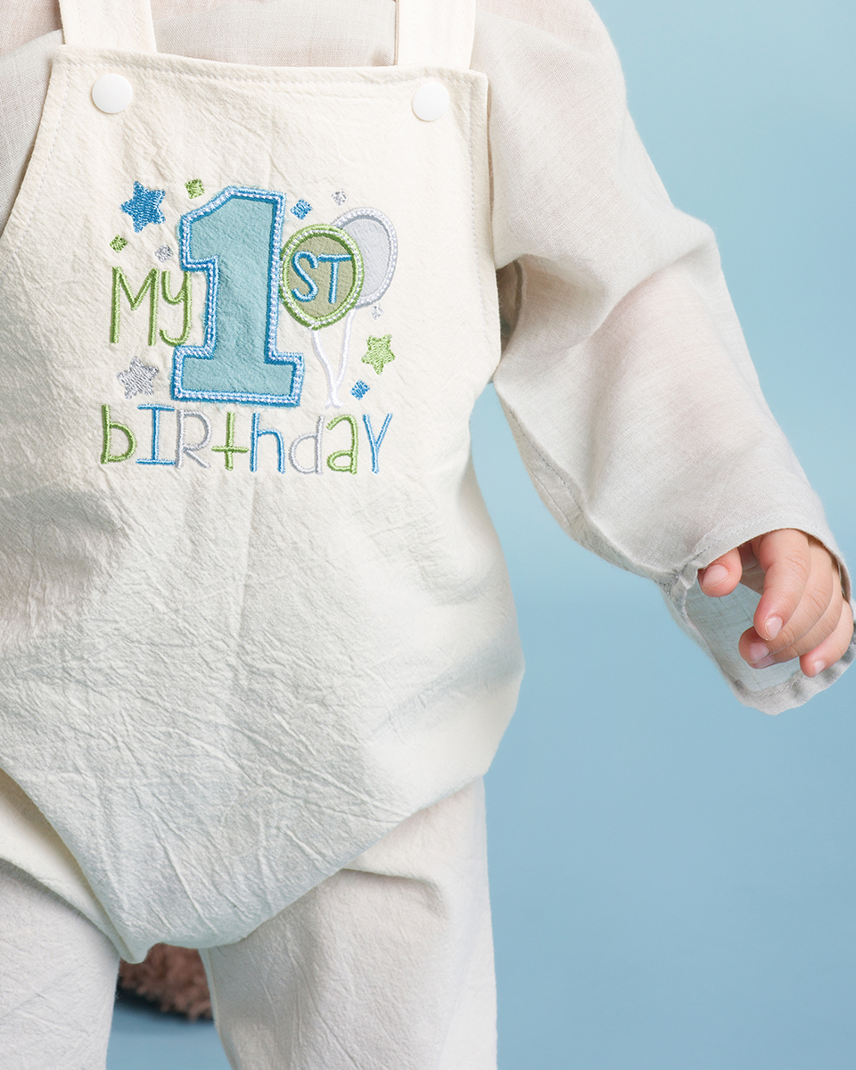 Salopeta copii, alba fara maneci, aniversare 2 ani, broderie personalizata | Kitisimo [2]
