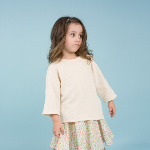 Bluza din muselina, culoare natur, model oversize [2]