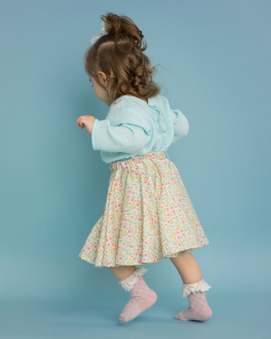 Bluza copii, din muselina, culoare mint, model oversize [1]