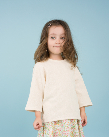Bluza din muselina, culoare natur, model oversize